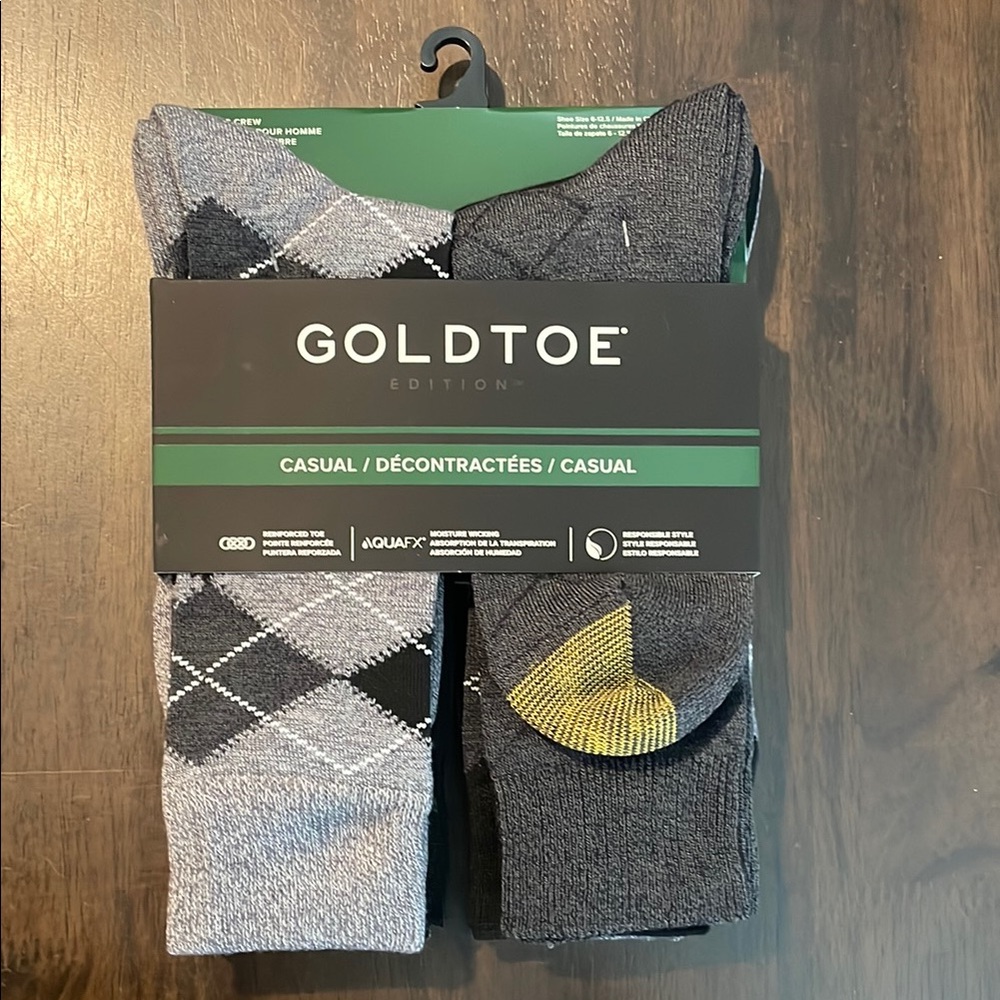 Gold Toe Men's Gray Argyle Socks